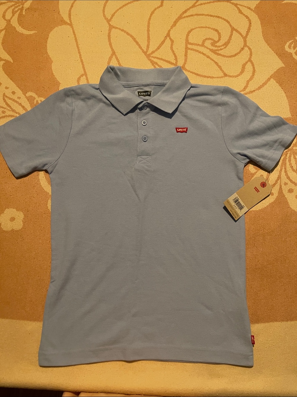 Levi's kid Pale Blue Polo Shirt with Red Logo